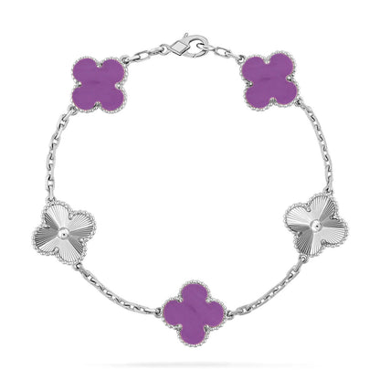 [Plus&Max]LUCKY CLOVER 5-MOTIF BRACELET - VIOLET COLLECTION