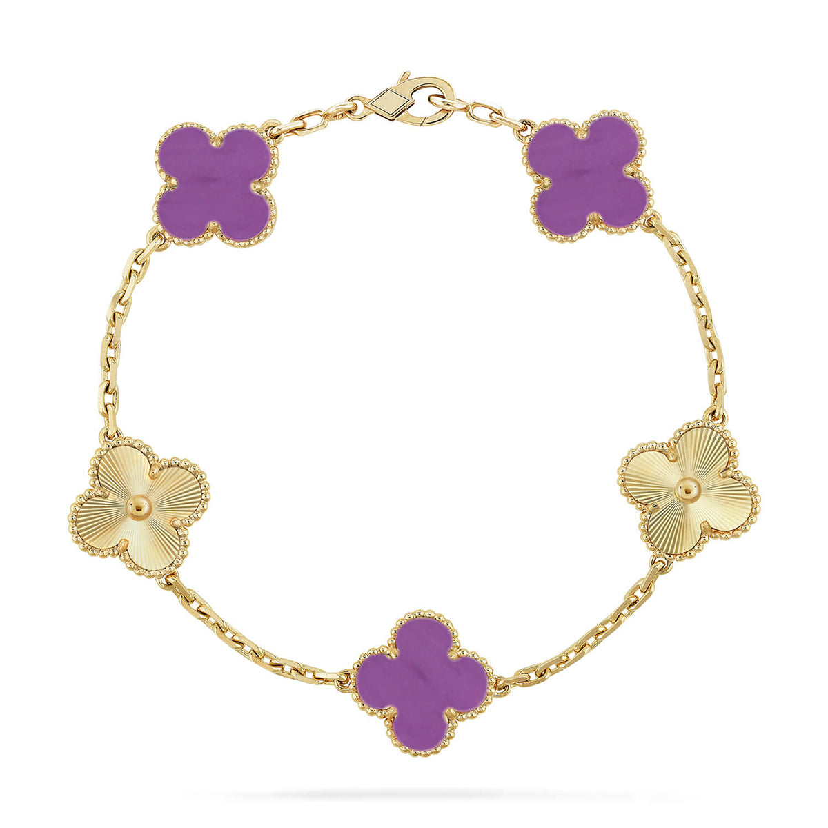 [Plus&Max]LUCKY CLOVER 5-MOTIF BRACELET - VIOLET COLLECTION