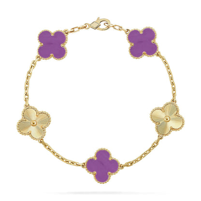 [Plus&Max]LUCKY CLOVER 5-MOTIF BRACELET - VIOLET COLLECTION