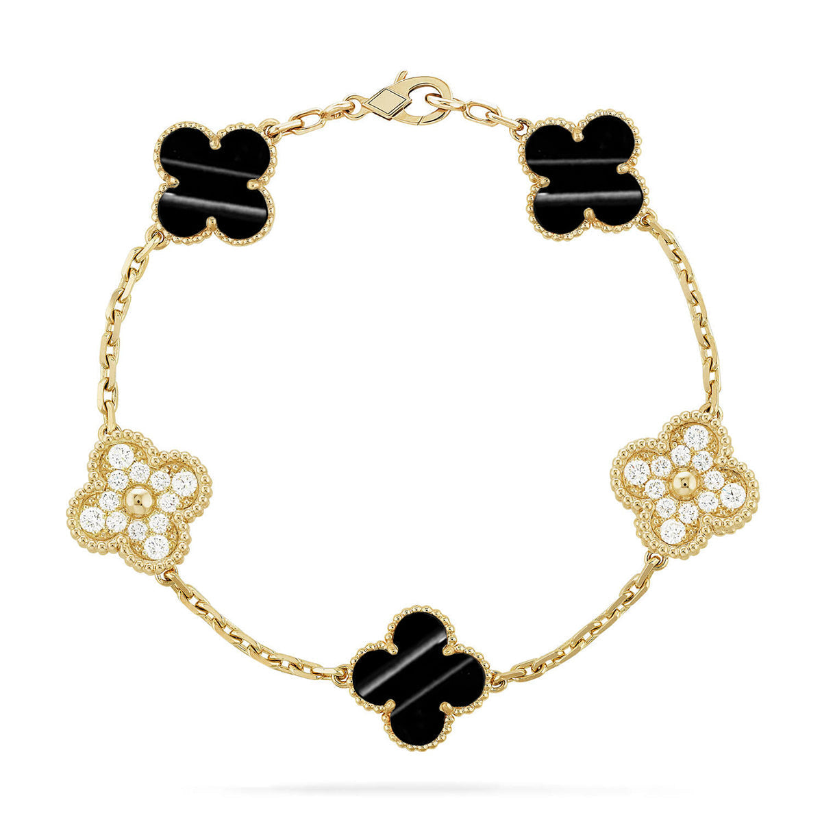 [Plus&Max]LUCKY CLOVER 5-MOTIF BRACELET - PULSE STONE COLLECTION
