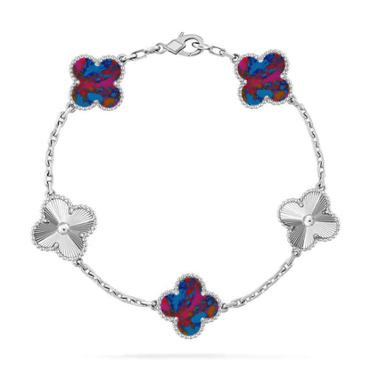 [Plus&Max]LUCKY CLOVER 5-MOTIF BRACELET - MULTI-GEM COLLECTION