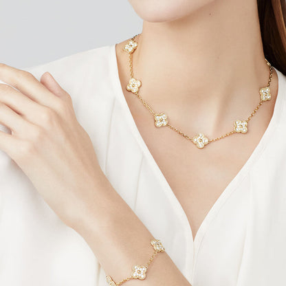 [Plus&Max]CLOVER 10 MOTIFS DIAMOND NECKLACE