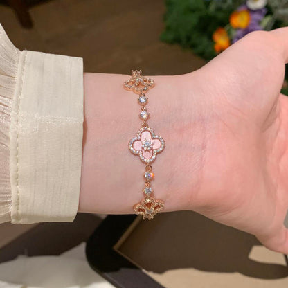 [Plus&Max]CLOVER 5 MOTIF PINK BLUE RED WHITE BRACELET