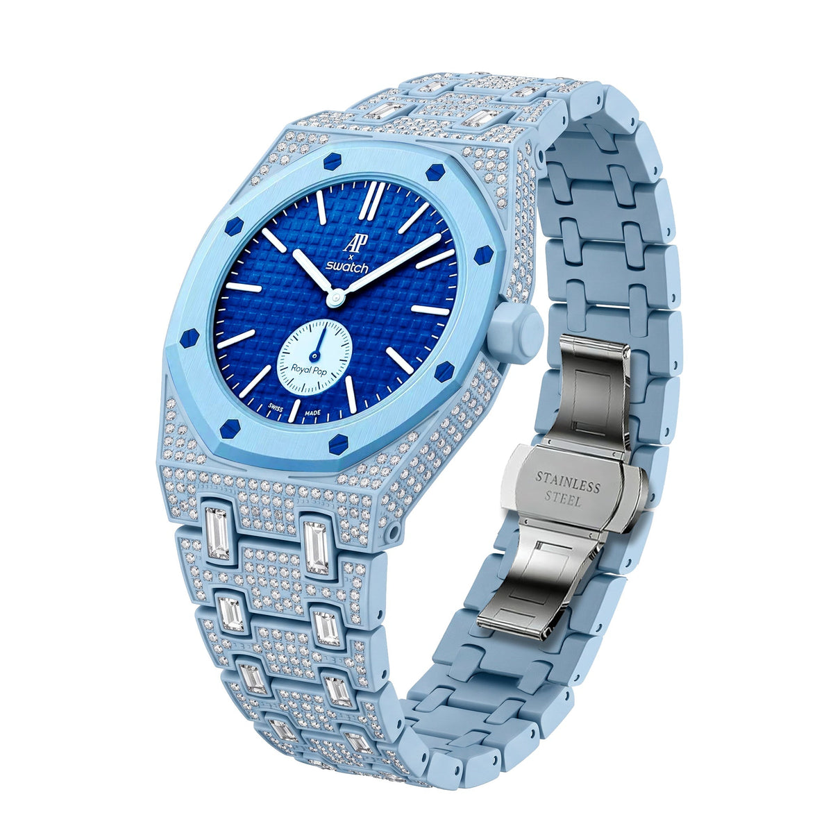 [Plus&Max]Royal Oak Pop Exclusive Bioceramic Case & Bioceramic Strap Full Diamond