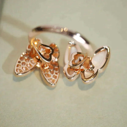 [Plus&Max]TWIN BUTTERFLY DIAMOND MOP RING