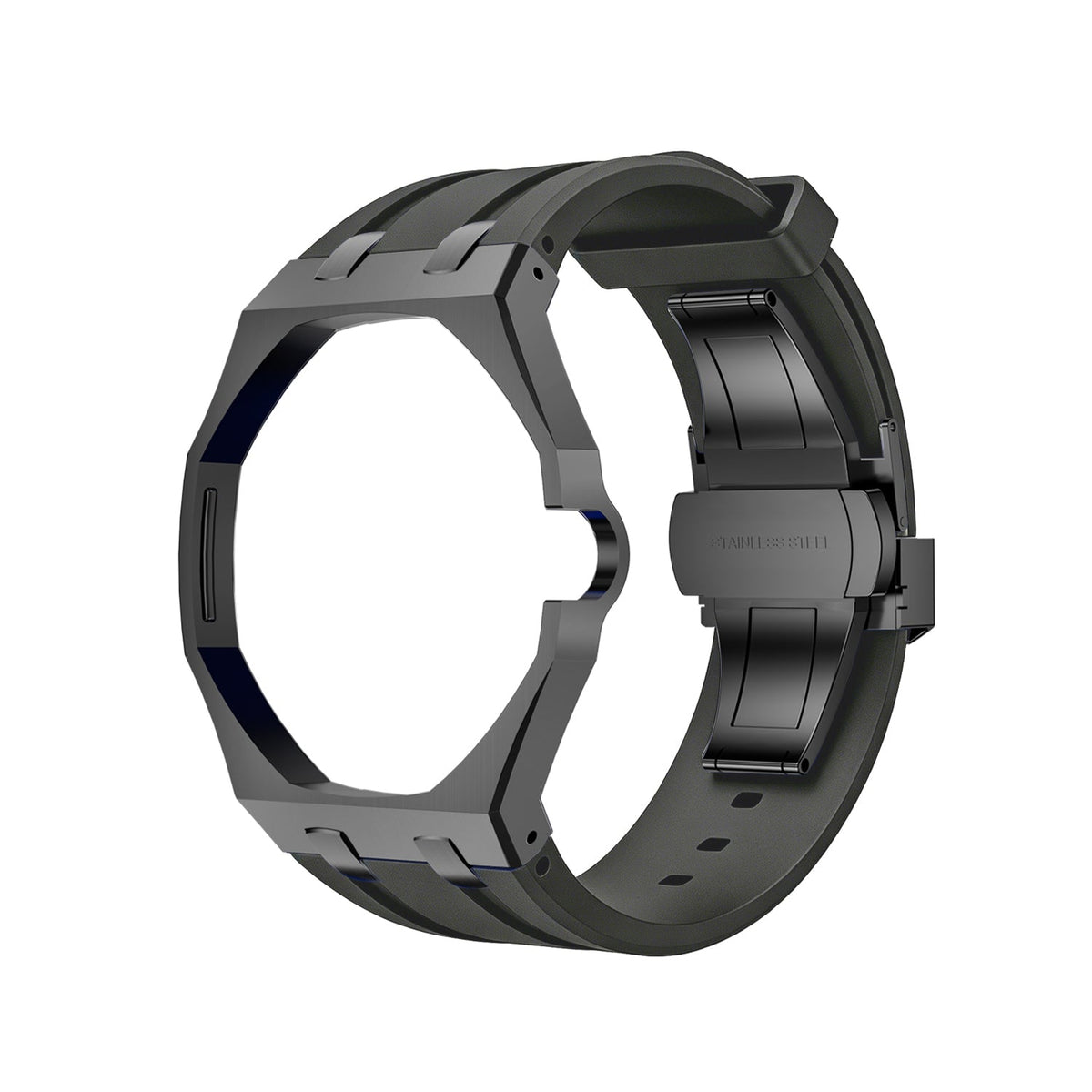 [Plus&Max]OAK POP BLACK STEEL CASE & SILICONE STRAP
