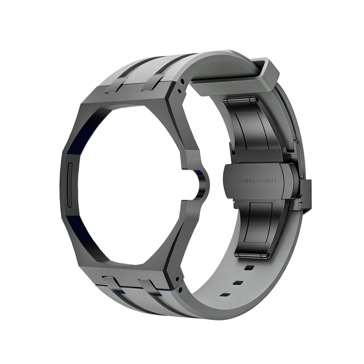 [Plus&Max]OAK POP BLACK STEEL CASE & SILICONE STRAP