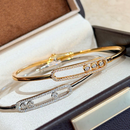 [Plus&Max]Move Pavé Diamond Bangle Bracelet M