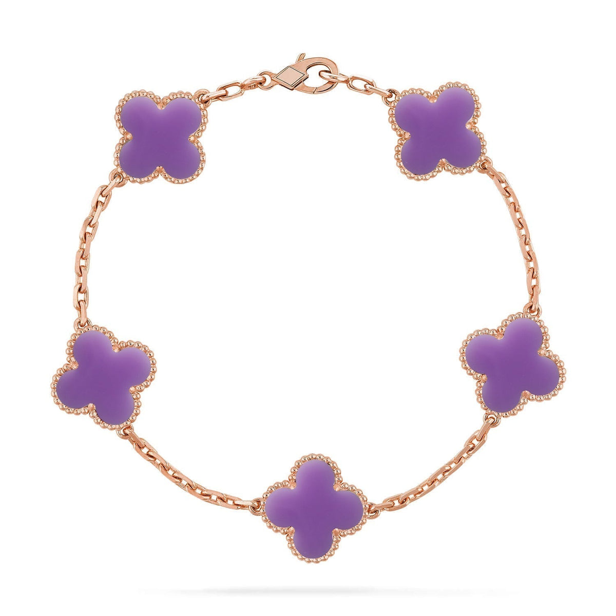 [Plus&Max]LUCKY CLOVER 5-MOTIF BRACELET - LAVENDER COLLECTION