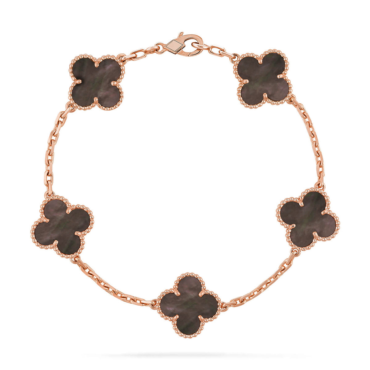 [Plus&Max]LUCKY CLOVER 5-MOTIF BRACELET - GREY MOTHER-OF-PEARL COLLECTION