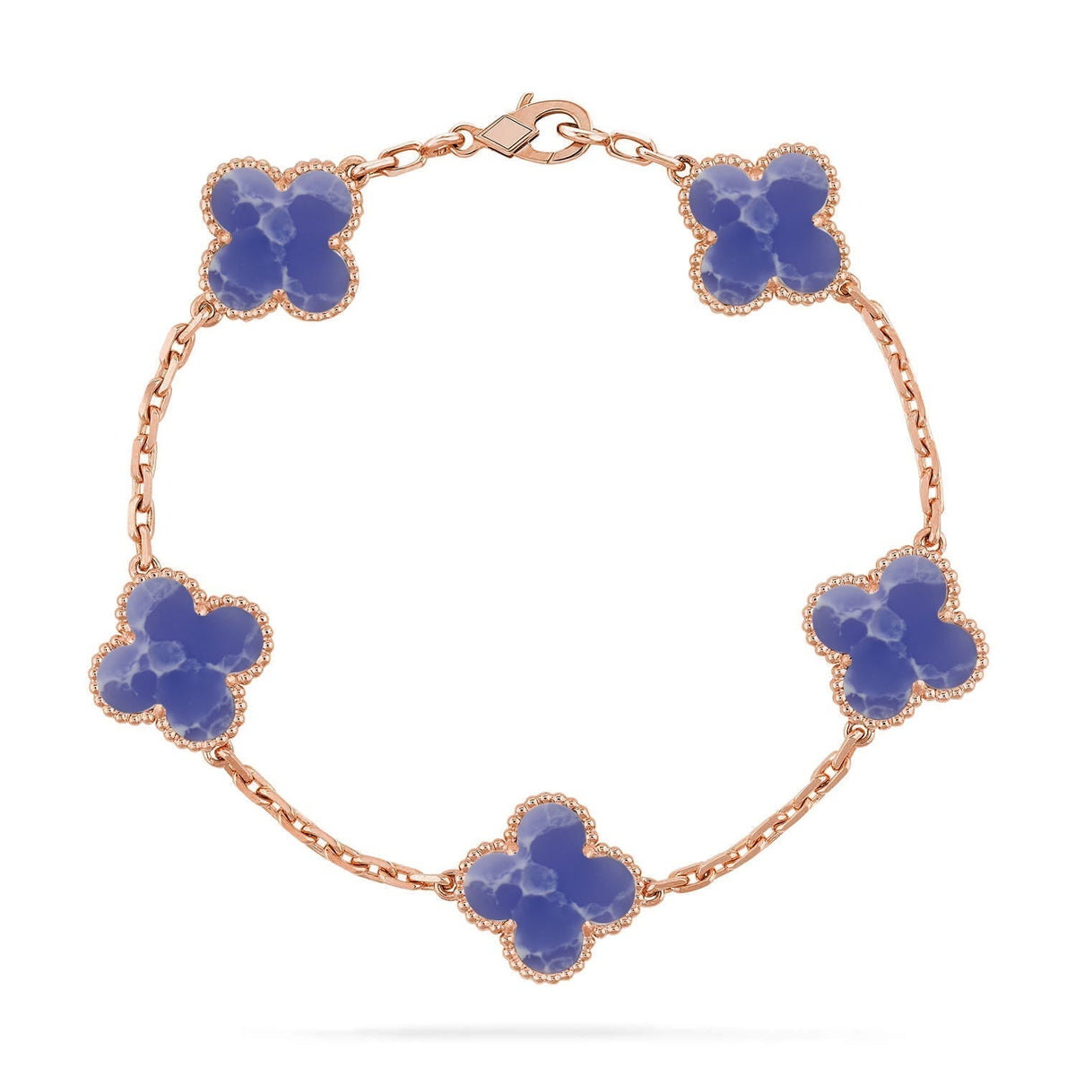 [Plus&Max]LUCKY CLOVER 5-MOTIF BRACELET - BLUE LARIMAR COLLECTION