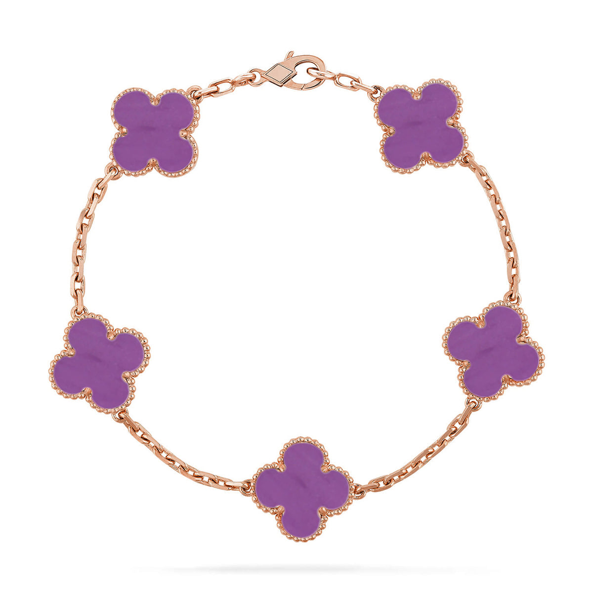 [Plus&Max]LUCKY CLOVER 5-MOTIF BRACELET - VIOLET COLLECTION