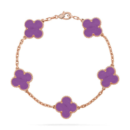 [Plus&Max]LUCKY CLOVER 5-MOTIF BRACELET - VIOLET COLLECTION