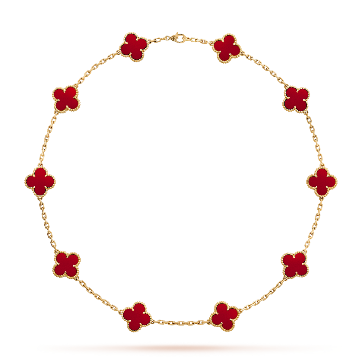 [Plus&Max]CLOVER 10 MOTIFS CARNELIAN NECKLACE