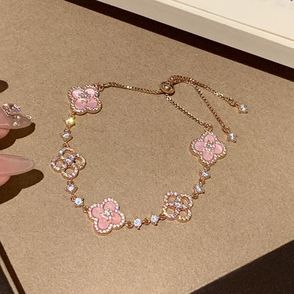 [Plus&Max]CLOVER 5 MOTIF PINK BLUE RED WHITE BRACELET