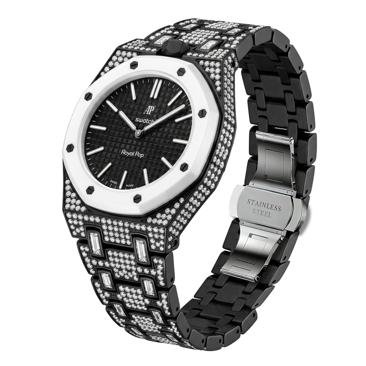 [Plus&Max]Royal Oak Pop Exclusive Bioceramic Case & Bioceramic Strap Full Diamond