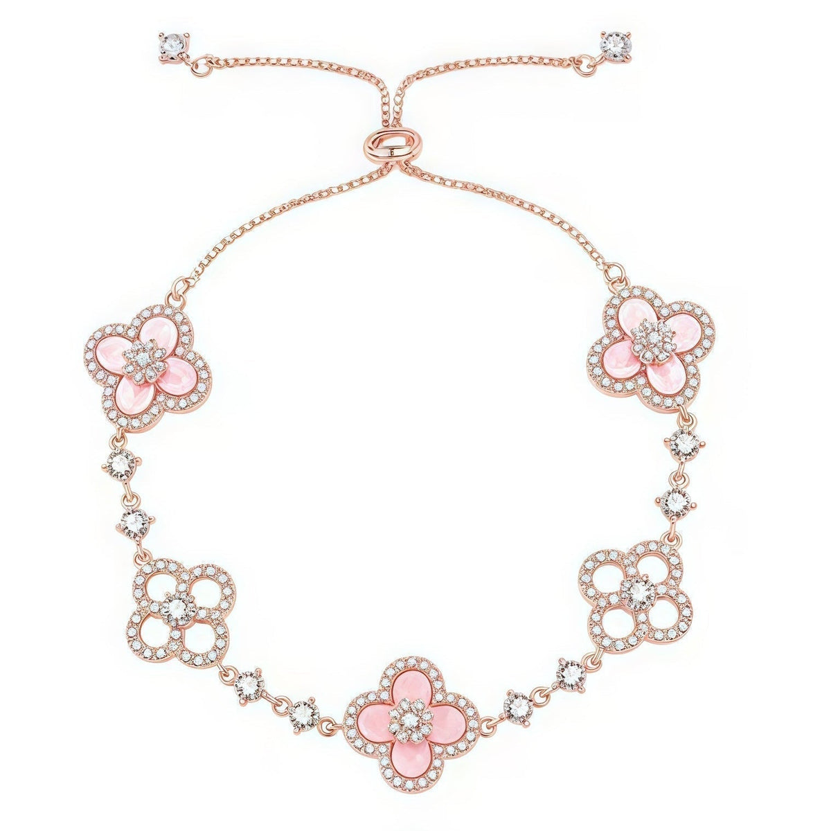 [Plus&Max]CLOVER 5 MOTIF PINK BLUE RED WHITE BRACELET