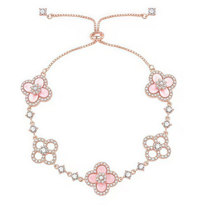 [Plus&Max]CLOVER 5 MOTIF PINK BLUE RED WHITE BRACELET