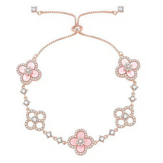 [Plus&Max]CLOVER 5 MOTIF PINK BLUE RED WHITE BRACELET