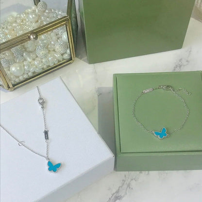 [Plus&Max]BUTTERFLY TURQUOISE BUTTERFLY BRACELET SILVER