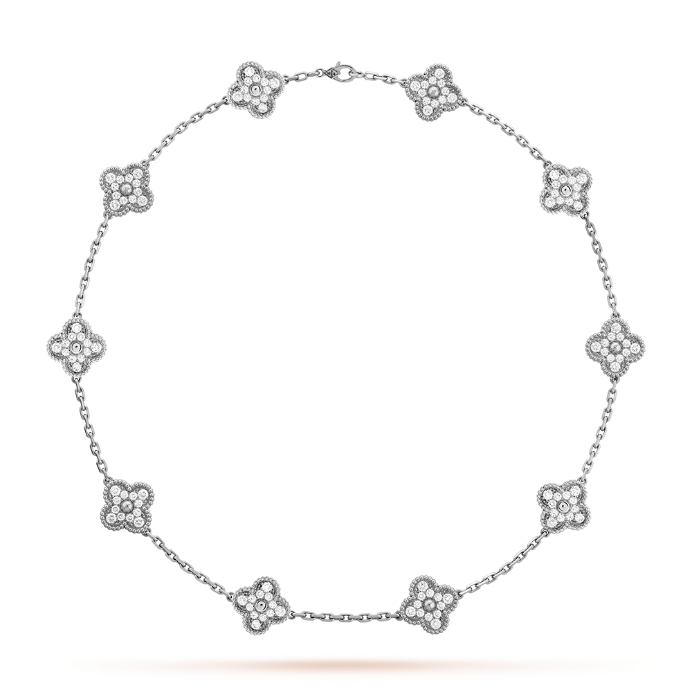 [Plus&Max]CLOVER 10 MOTIFS DIAMOND NECKLACE