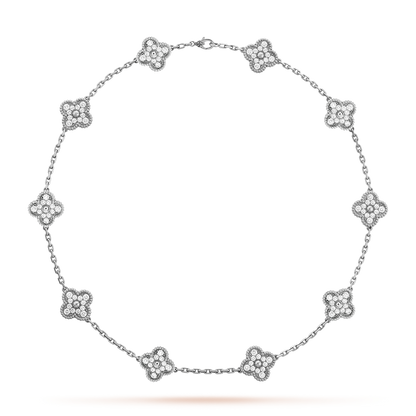 [Plus&Max]CLOVER 10 MOTIFS DIAMOND NECKLACE