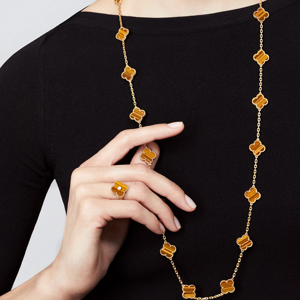 [Plus&Max]CLOVER 20 MOTIFS TIGER EYE ROSE GOLD