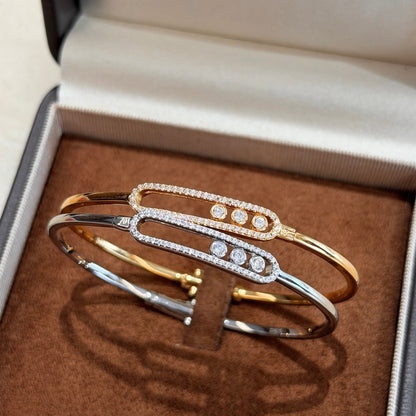 [Plus&Max]Move Pavé Diamond Bangle Bracelet M