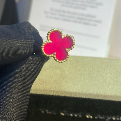 [Plus&Max]NEW CLOVER PINK ENAMEL RINGS