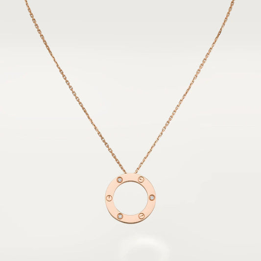 [Plus&Max]LOVE NECKLACE 16MM 3 DIAMONDS
