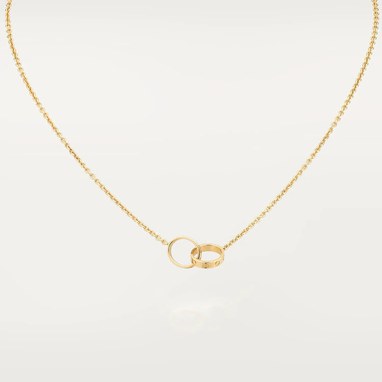 [Plus&Max]LOVE NECKLACE DOUBLE RING GOLD