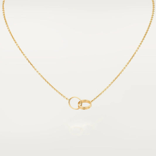 [Plus&Max]LOVE NECKLACE DOUBLE RING GOLD