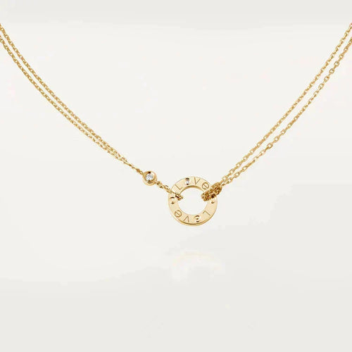 [Plus&Max]LOVE NECKLACE 16MM 2 DIAMONDS