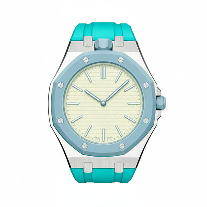 [Plus&Max]OAK POP SKY BLUE STEEL SILICONE STRAP