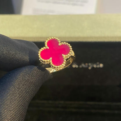 [Plus&Max]NEW CLOVER PINK ENAMEL RINGS