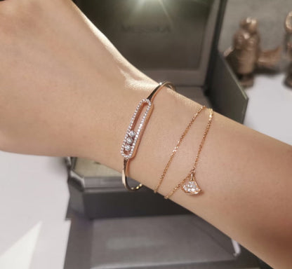 [Plus&Max]Move Pavé Diamond Bangle Bracelet M