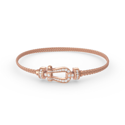[Plus&Max]FORCE SMALL HORSESHOE  DIAMOND CHAIN ROPE BRACELET
