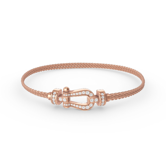 [Plus&Max]FORCE SMALL HORSESHOE  DIAMOND CHAIN ROPE BRACELET