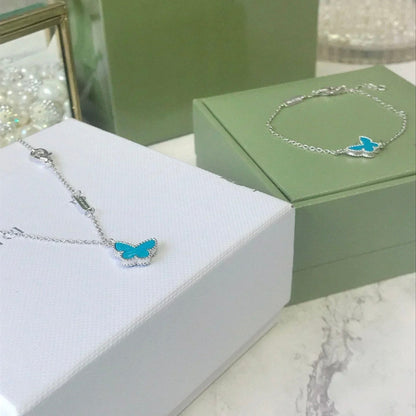 [Plus&Max]BUTTERFLY TURQUOISE BUTTERFLY BRACELET SILVER