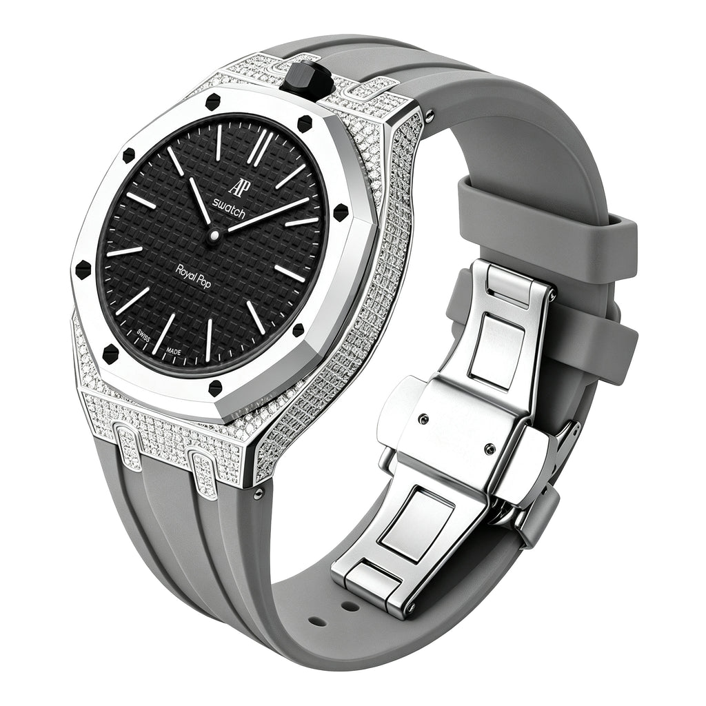 Royal Oak Pop Exclusive Steel Case With Diamond(Moissanite) & Silicone Strap