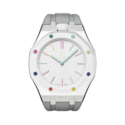 [Plus&Max]OAK POP GRAY STEEL SILICONE STRAP