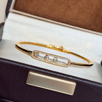 [Plus&Max]Move Pavé Diamond Bangle Bracelet M