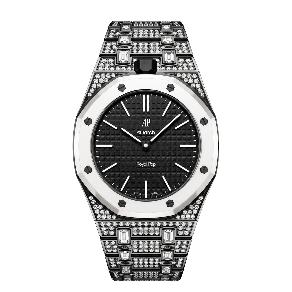 [Plus&Max]Royal Oak Pop Exclusive Bioceramic Case & Bioceramic Strap Full Diamond
