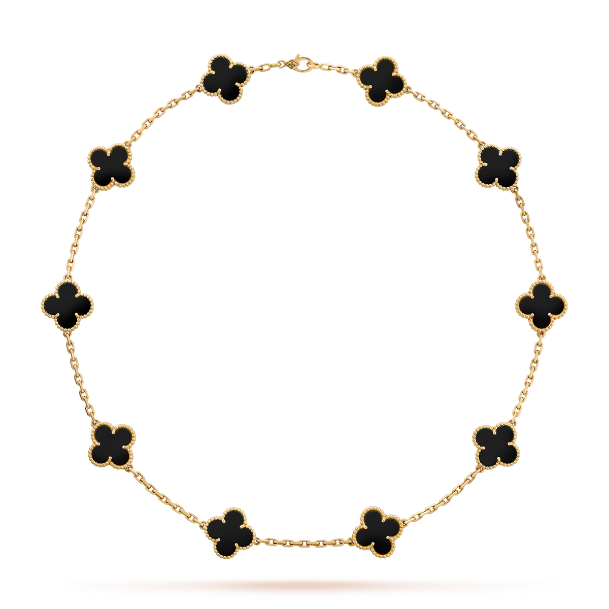[Plus&Max]CLOVER 10 MOTIFS ONYX NECKLACE