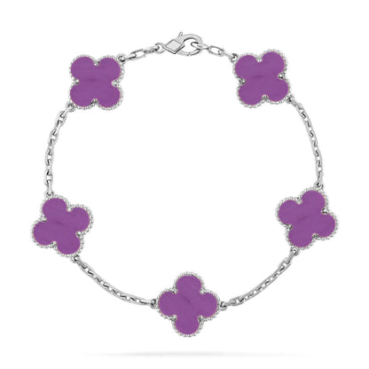 [Plus&Max]LUCKY CLOVER 5-MOTIF BRACELET - VIOLET COLLECTION
