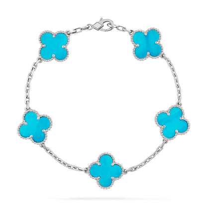 [Plus&Max]LUCKY CLOVER 5-MOTIF BRACELET - TURQUOISE COLLECTION