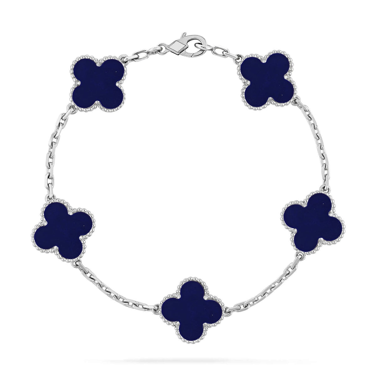 [Plus&Max]LUCKY CLOVER 5-MOTIF BRACELET - LAPIS LAZULI COLLECTION
