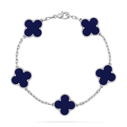 [Plus&Max]LUCKY CLOVER 5-MOTIF BRACELET - LAPIS LAZULI COLLECTION