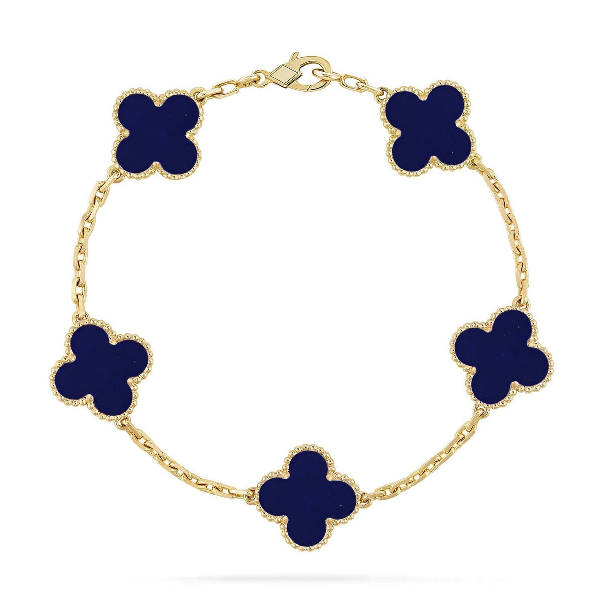 [Plus&Max]LUCKY CLOVER 5-MOTIF BRACELET - LAPIS LAZULI COLLECTION