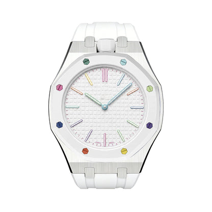 [Plus&Max]OAK POP WHITE STEEL SILICONE STRAP